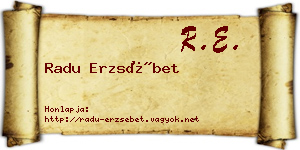 Radu Erzsébet névjegykártya